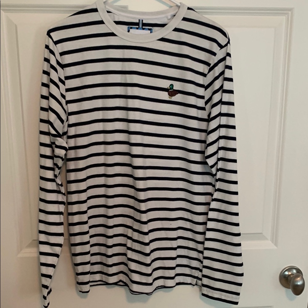 Men’s Denim & Flower Medium Navy & White Long Sleeve Tee